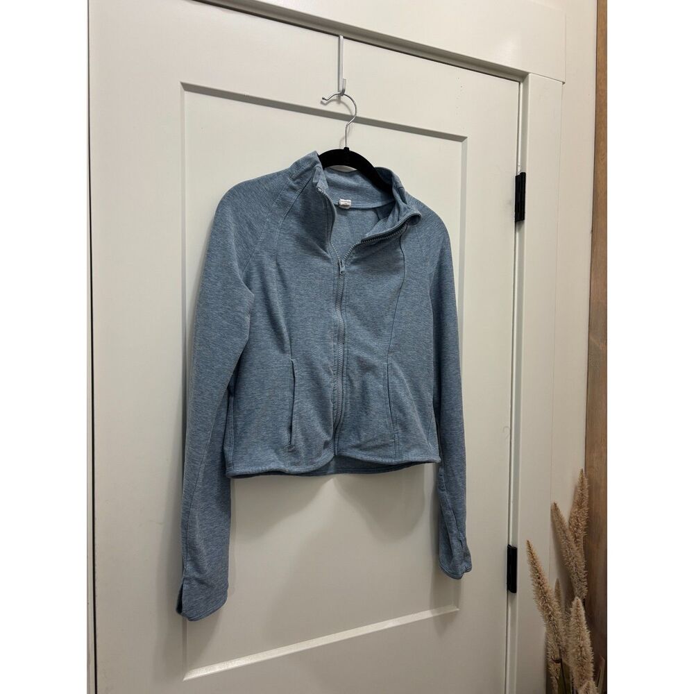 Yogalicious Cropped Jacket in Heathered Blue